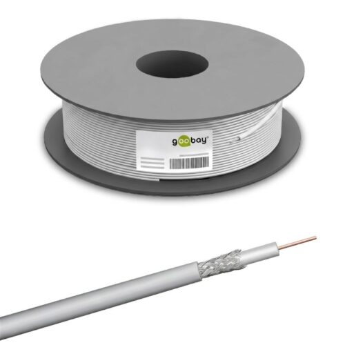 Cabo Coaxial Antena Dupla Blindagem 100dB Branco - 100 metros GOOBAY