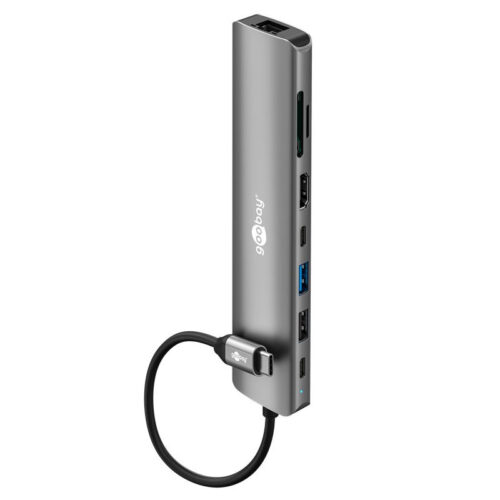Hub USB 8-em-1 (HDMI / RJ45 / 2x USB-C (3.2 + 2.0) / 2x USB (3.2 + 2.0) / SD / Micro-SD) - GOOBAY