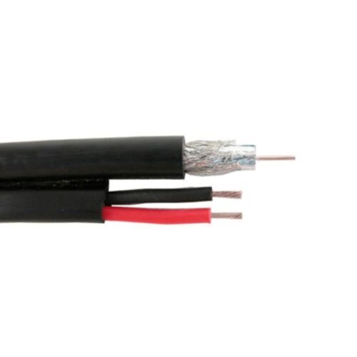 Cabo CCTV cabo coaxial + DC (vermelho+preto) - metro