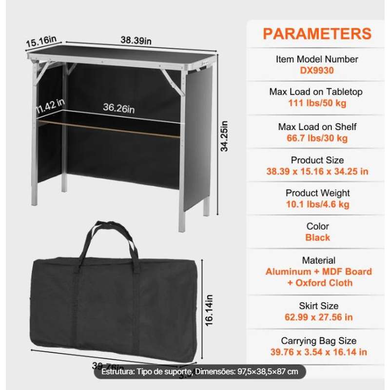 Mesa de DJ dobrável Portátil com Bolsa - Image 3