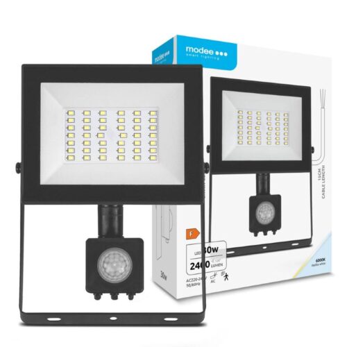 Projetor LED IP65 30W c/ Sensor 6000K 2400lm - Modee