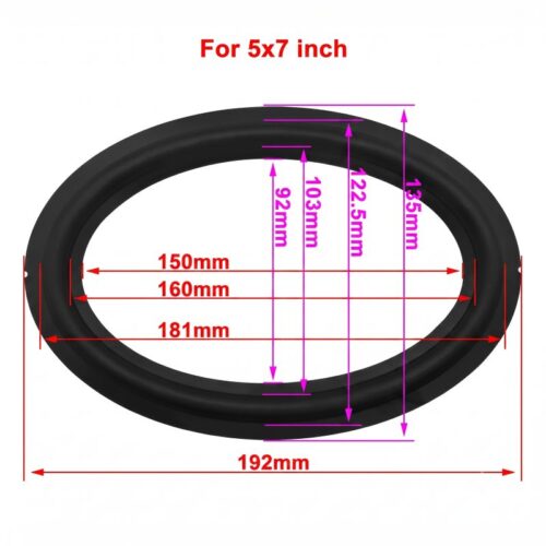 Suspensão Borracha para Altifalante Oval 5x7"