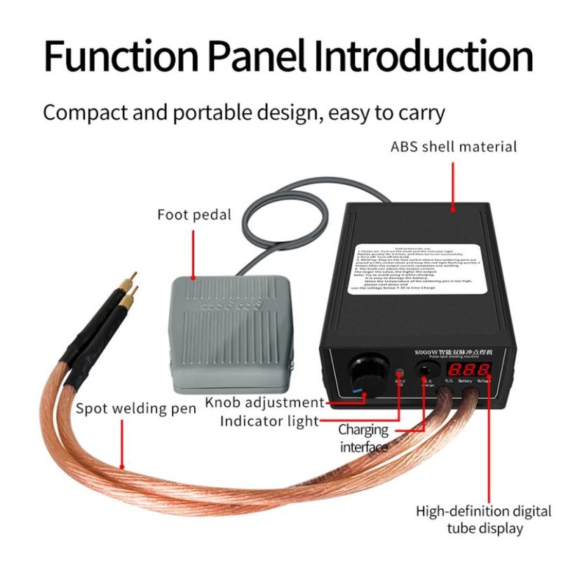 Máquina de Solda a Ponto Portátil 8000W para Baterias - Image 3