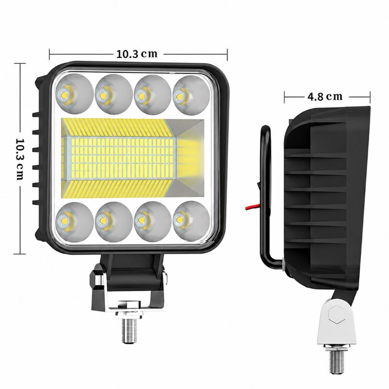 Foco de Trabalho LED 68W Quadrado para carro 12V /24V