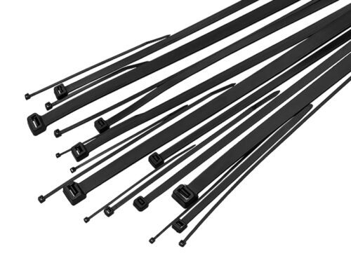 Abraçadeira de nylon preta, 4,8 x 350 mm, pacote com 100 unidades