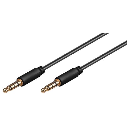 Cabo conector de áudio AUX, estéreo de 3,5 mm, 4 pinos, fino, CU